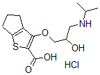 CAS 登录号：85462-73-3， 6-[2-羟基-3-(丙-2-基氨基)丙氧基]-8-硫杂双环[3.3.0]辛-6,9-二烯-7-羧酸盐酸盐