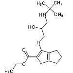 CAS#: 85462-77-7, Ethyl 3-{2-hydroxy-3-[(2-methyl-2-propanyl)amino]propoxy}-5,6-dihydro-4H-cyclopenta[b]thiophene-2-carboxylate