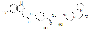 CAS#: 85476-81-9, 2-[4-(2-Oxo-2-Pyrrolidin-1-Ylethyl)Piperazin-1-Yl]Ethyl 4-[2-(5-Methoxy-1H-Indol-3-Yl)Acetyl]Oxybenzoate Dihydrochloride
