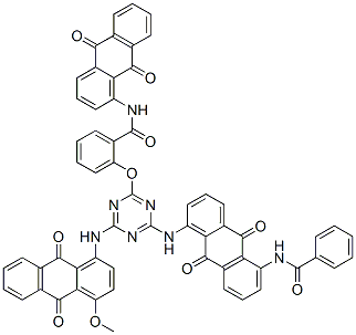 CAS#: 85508-10-7, 2-[[4-[[5-(Benzoylamino)-9,10-Dihydro-9,10-Dioxo-1-Anthryl]Amino]-6-[(9,10-Dihydro-4-Methoxy-9,10-Dioxo-1-Anthryl)Amino]-1,3,5-Triazin-2-Yl]Oxy]-N-(9,10-Dihydro-9,10-Dioxo-1-Anthryl)Benzamide