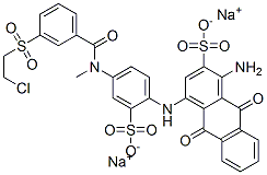 CAS#: 85536-89-6, 1-Amino-4-[[4-[[3-[(2-Chloroethyl)Sulphonyl]Benzoyl]Methylamino]-2-Sulphophenyl]Amino]-9,10-Dihydro-9,10-Dioxoanthracene-2-Sulphonic Acid, Sodium Salt