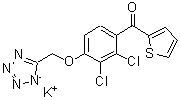 CAS#: 85567-48-2, [2,3-dichloro-4-(1H-tetrazol-5-ylmethoxy)phenyl]-2-thienyl-Methanone potassium salt (1:1)