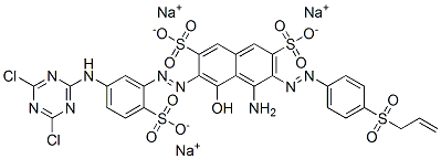 CAS#: 85586-77-2, Trisodium 3-[[4-(Allylsulphonyl)Phenyl]Azo]-4-Amino-6-[[5-[(4,6-Dichloro-1,3,5-Triazin-2-Yl)Amino]-2-Sulphonatophenyl]Azo]-5-Hydroxynaphthalene-2,7-Disulphonate