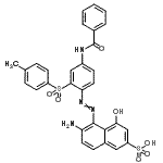 CAS 登录号：85650-66-4， 6-氨基-5-({4-(苯甲酰基氨基)-2-[(4-甲基苯基)磺酰基]苯基}偶氮)-4-羟基-2-萘磺酸