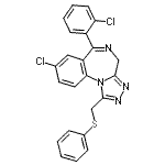 CAS#: 85677-81-2, 8-Chloro-6-(2-chlorophenyl)-1-[(phenylsulfanyl)methyl]-4H-[1,2,4]triazolo[4,3-a][1,4]benzodiazepine