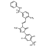 CAS#: 85721-15-9, 2,5-Dichloro-4-(3-methyl-4-{[2-methyl-5-(phenylsulfamoyl)phenyl]diazenyl}-5-oxo-4,5-dihydro-1H-pyrazol-1-yl)benzenesulfonic acid