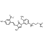 CAS 登录号：85750-10-3， 2-[(4-甲氧基-3-{3-甲基-4-[(4-甲基-2-硝基苯基)偶氮]-5-氧代-4,5-二氢-1H-吡唑-1-基}苯基)磺酰基]乙基乙酸酯