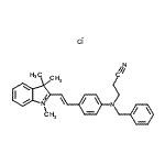 CAS#: 85750-21-6, 2-[(E)-2-{4-[Benzyl(2-cyanoethyl)amino]phenyl}vinyl]-1,3,3-trimethyl-3H-indolium chloride