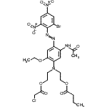 CAS#: 85851-53-2, 2-({5-Acetamido-4-[(2-bromo-4,6-dinitrophenyl)diazenyl]-2-ethoxyphenyl}[2-(2-chloroacetoxy)ethyl]amino)ethyl butyrate