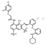 CAS#: 85959-53-1, Disodium 6-({2-[2-(cyclohexylamino)phenoxy]phenyl}diazenyl)-4-{[(2,4-dichlorophenoxy)acetyl]amino}-5-hydroxy-1,7-naphthalenedisulfonate