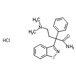 CAS 登录号：86004-83-3， 2-(1,2-苯并噻唑-3-基)-4-(二甲基氨基)-2-苯基丁酰胺盐酸盐(1:1)