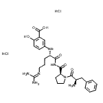 CAS#: 86356-77-6, D-Phenylalanyl-N-{(2S)-2-[(3-carboxy-4-hydroxyphenyl)amino]-5-[(diaminomethylene)amino]pentanoyl}-L-prolinamide dihydrochloride