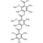 CAS#: 86413-60-7, 4-({4-[(2,4-Dihydroxy-3,5,6-trimethylbenzoyl)oxy]-2-methoxy-3,5,6-trimethylbenzoyl}oxy)-2-methoxy-3,5,6-trimethylbenzoic acid