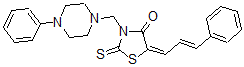 CAS 登录号：86650-19-3， 3-[(4-苯基-1-哌嗪基)甲基]-5-(3-苯基-2-丙烯-1-亚基)-2-硫代-4-噻唑烷酮