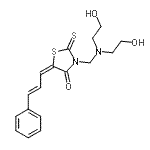 CAS 登录号：86650-23-9， (5E)-3-{[二(2-羟基乙基)氨基]甲基}-5-[(2E)-3-苯基-2-丙烯-1-亚基]-2-硫代-1,3-噻唑烷-4-酮