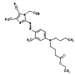 CAS#: 86772-44-3, Ethyl 4-[butyl(4-{[4,5-dicyano-1-(cyanomethyl)-1H-imidazol-2-yl]diazenyl}-3-methylphenyl)amino]butanoate