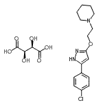 CAS 登录号：86871-53-6， (2R,3R)-2,3-二羟基琥珀酸-1-(2-{[5-(4-氯苯基)-1H-吡唑-3-基]氧基}乙基)哌啶(1:1)