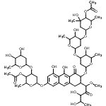 CAS#: 86917-63-7, 1-C-(7-{[4-O-Acetyl-2,6-dideoxy-3-O-(2,6-dideoxyhexopyranosyl)hexopyranosyl]oxy}-3-{[4-O-acetyl-2,6-dideoxy-3-C-methylhexopyranosyl-(1->3)-2,6-dideoxyhexopyranosyl-(1->3)-2,6-dideoxyhexopyranosyl]oxy} -5,10-dihydroxy-4-oxo-1,2,3,4-tetrahydro-2-anthracenyl)-5-deoxy-1-O-methylpent-2-ulose