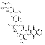 CAS#: 87080-93-1, Methyl 2-ethyl-2,5-dihydroxy-6,11-dioxo-4-({2,3,6-trideoxy-4-O-[2,6-dideoxy-4-O-(6-methyl-5-oxotetrahydro-2H-pyran-2-yl)hexopyranosyl]-3-(dimethylamino)hexopyranosyl}oxy)-1,2,3,4,6,11-hexahydro-1-tetr acenecarboxylate