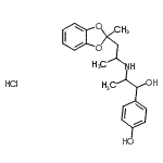 CAS 登录号：87081-21-8， 4-(1-羟基-2-{[1-(2-甲基-1,3-苯并二氧戊环-2-基)-2-丙基]氨基}丙基)苯酚盐酸盐(1:1)
