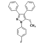 CAS#: 871110-09-7, 1-(4-Fluorophenyl)-5-(methylsulfanyl)-3,4-diphenyl-1H-pyrazole