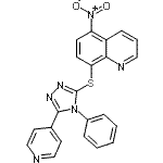 CAS#: 87236-39-3, 5-Nitro-8-{[4-phenyl-5-(4-pyridinyl)-4H-1,2,4-triazol-3-yl]sulfanyl}quinoline