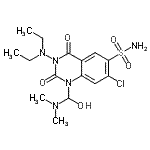 CAS#: 87296-75-1, 7-Chloro-3-(diethylamino)-1-[(dimethylamino)(hydroxy)methyl]-2,4-dioxo-1,2,3,4-tetrahydro-6-quinazolinesulfonamide