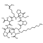 CAS#: 87551-98-2, 2,2'-[12-{3-[(Diaminomethylene)amino]propyl}-1-hydroxy-6,20-bis(hydroxymethyl)-5,8,11,14,19,22,27,31,34-nonaoxo-29-undecyldotriacontahydro-27H-tripyrrolo[2,1-f:2',1'-r:2'',1''-x][1,4,7,10,13,16,19,22, 25]oxaoctaazacyclooctacosine-9,32-diyl]bis(hydroxyacetic acid)