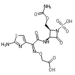 CAS#: 87638-04-8, ({(Z)-[1-(2-Amino-1,3-thiazol-4-yl)-2-({(2S,3S)-2-[(carbamoyloxy)methyl]-4-oxo-1-sulfo-3-azetidinyl}amino)-2-oxoethylidene]amino}oxy)acetic acid