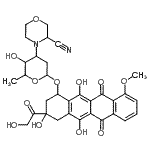CAS 登录号：88254-07-3， (1S,3S)-3-羟基乙酰基-3,5,12-三羟基-10-甲氧基-6,11-二氧代-1,2,3,4,6,11-六氢-1-并四苯基3-(3-氰基-4-吗啉基)-2,3,6-三脱氧吡喃己糖苷