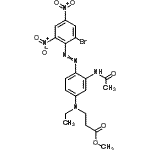 CAS 登录号：88351-61-5， 甲基N-{3-乙酰氨基-4-[(2-溴-4,6-二硝基苯基)偶氮]苯基}-N-乙基-beta-丙氨酸酯