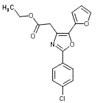 CAS#: 88352-44-7, Ethyl [2-(4-chlorophenyl)-5-(2-furyl)-1,3-oxazol-4-yl]acetate