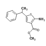 CAS 登录号：884497-36-3， 甲基2-氨基-5-(1-苯基乙基)-3-噻吩羧酸酯