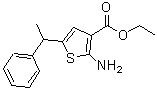 CAS 登录号：884497-37-4， 2-氨基-5-(1-苯基乙基)-3-噻吩羧酸乙酯