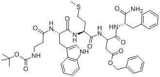 CAS 登录号：88463-49-4， N-叔丁氧羰基-beta-丙氨酰-色氨酰-蛋氨酰-天冬氨酰(苄基)-苯丙氨酰胺