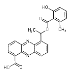 CAS 登录号：88476-96-4， 6-{1-[(2-羟基-6-甲基苯甲酰)氧基]乙基}-1-吩嗪羧酸