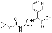 CAS 登录号：885275-93-4， 2-[3-(叔丁氧羰基氨基)氮杂环丁-1-基]-2-(3-吡啶基)乙酸