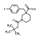 CAS#: 887344-22-1, 3-(4-Fluorobenzyl)-1-{[(2-methyl-2-propanyl)oxy]carbonyl}-3-piperidinecarboxylic acid