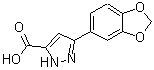 CAS 登录号：890621-48-4， 3-(1,3-苯并二氧戊环-5-基)-1H-吡唑-5-羧酸