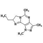 CAS#: 89239-35-0, 8-Ethyl-1,3,5-trimethyl-7,8-dihydro-1H-imidazo[1,2-c]pyrazolo[3,4-e]pyrimidine