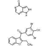 CAS#: 89247-62-1, (3,5-Dibromo-4-hydroxyphenyl)(2-ethyl-1-benzofuran-3-yl)methanone - 1,2-dihydro-4H-pyrazolo[3,4-d]pyrimidin-4-one (1:1)