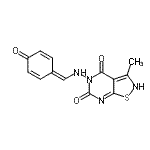 CAS#: 89367-92-0, 3-Methyl-5-{[(4-oxo-2,5-cyclohexadien-1-ylidene)methyl]amino}[1,2]thiazolo[5,4-d]pyrimidine-4,6(2H,5H)-dione