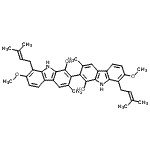 CAS 登录号：89368-92-3， 7,7'-二甲氧基-3,3'-二甲基-8,8'-二(3-甲基-2-丁烯-1-基)-9H,9'H-2,2'-联咔唑-1,1'-二醇