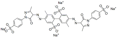 CAS#: 89504-75-6, 4,4'-Bis[2-[4,5-Dihydro-3-Methyl-5-Oxo-1-(4-Sulfophenyl)-1H-Pyrazol-4-Yl]Diazenyl]-5,5'-Dimethyl-[1,1'-Biphenyl]-2,2'-Disulfonic Acid Sodium Salt (1:4)