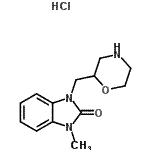 CAS#: 89740-12-5, 1-Methyl-3-(2-morpholinylmethyl)-1,3-dihydro-2H-benzimidazol-2-one hydrochloride (1:1)