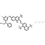 CAS 登录号：89923-44-4， 三钠2-{[6-({4-[乙基(苯基)氨基]-6-氟-1,3,5-三嗪-2-基}氨基)-1-羟基-3-磺酸-2-萘基]偶氮}-1,5-萘二磺酸酯
