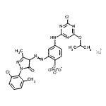 CAS#: 89923-50-2, Sodium 4-[(4-chloro-6-isopropoxy-1,3,5-triazin-2-yl)amino]-2-{[1-(2-chloro-6-methylphenyl)-3-methyl-5-oxo-4,5-dihydro-1H-pyrazol-4-yl]diazenyl}benzenesulfonate