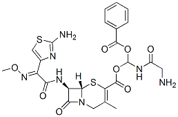 CAS#: 90712-47-3, 7beta-(2-(2-Aminothiazol-4-yl)-2-methoxyiminoacetamido)-3-methyl-3-cephem-4-carboxylic acid glycylaminobenzoyloxymethyl ester