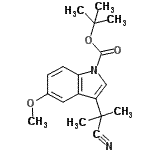 CAS#: 907602-77-1, 2-Methyl-2-propanyl 3-(2-cyano-2-propanyl)-5-methoxy-1H-indole-1-carboxylate