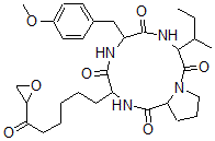 CAS#: 90965-62-1, 6-[(4-methoxyphenyl)methyl]-9-[6-(2-oxiranyl)-6-oxohexyl]-3-sec-butyl-1,4,7,10-tetrazabicyclo[10.3.0]pentadecane-2,5,8,11-tetrone